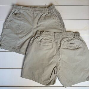 2 Pair Women’s Tan Hiking Golf Camp Water-Resistant Khaki Shorts
